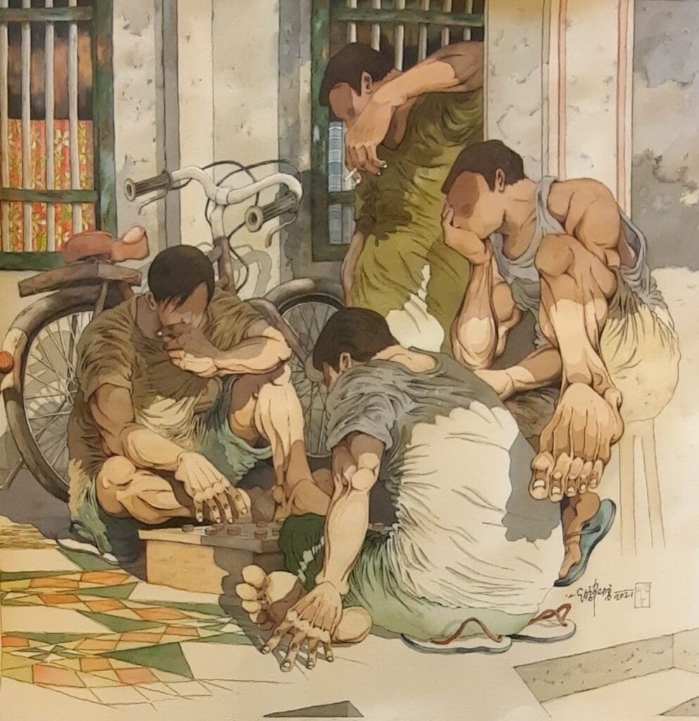 Penang Street Scene - Chinese Chess, 2021